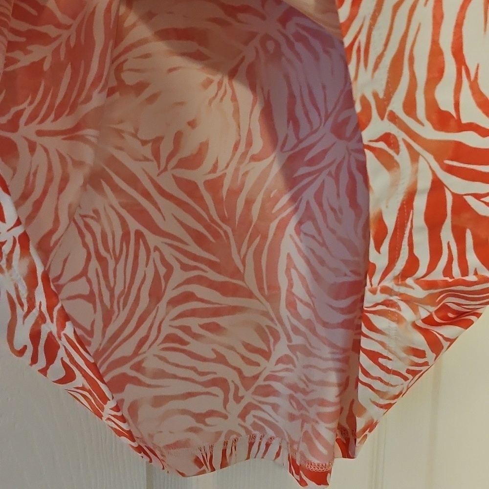 Tommy Bahama Island Zone Coral and White Printed Athletic Tank Top - Picture 9 of 14